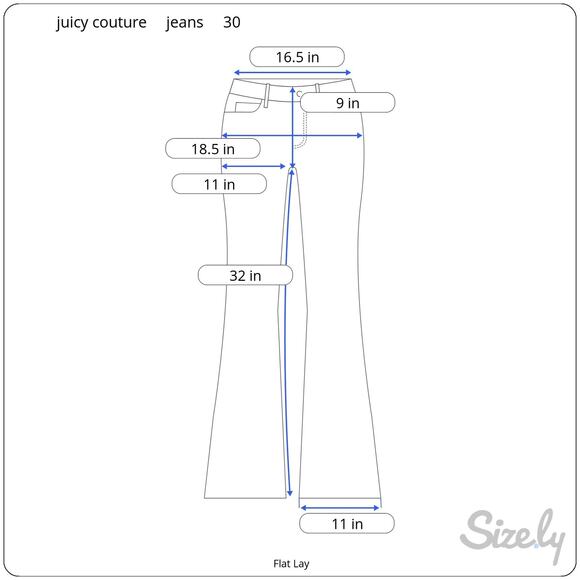Y2K Juicy Couture Jeans Low Rise Boot Cut Heart Stitching Back Pockets 30 - Picture 9 of 9